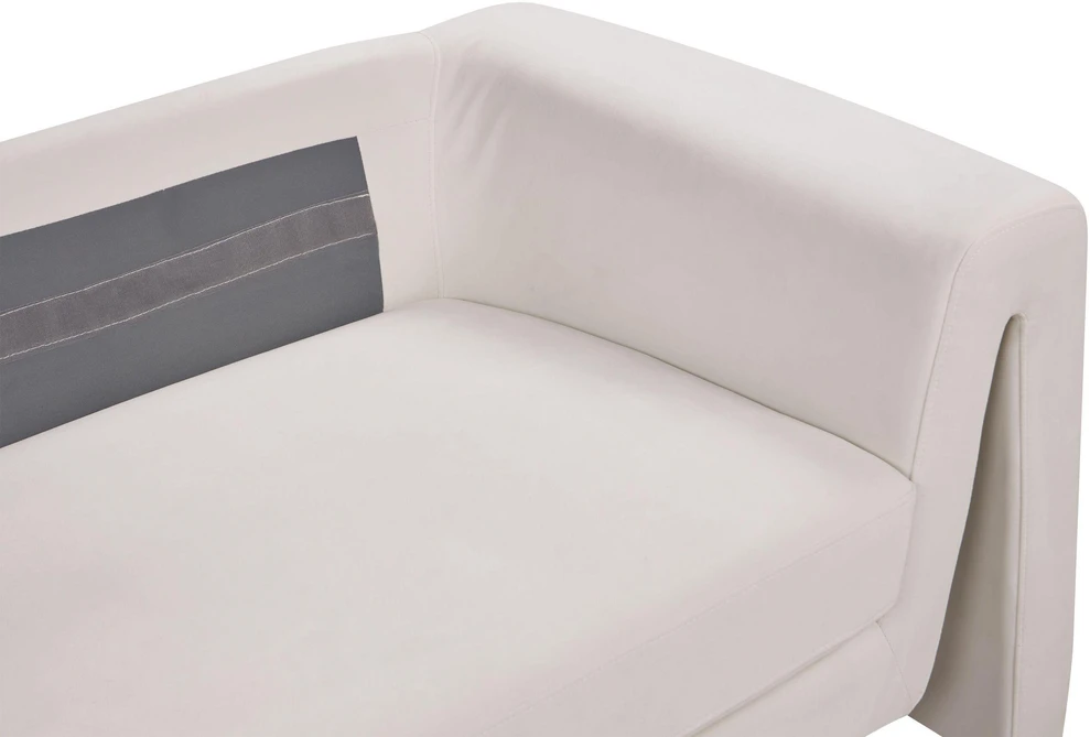 Beliani 3 vietų sofa MAUNU veliūrinė šviesiai smėlio spalvos