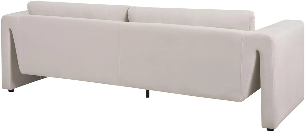 Beliani 3 vietų sofa MAUNU veliūrinė šviesiai smėlio spalvos