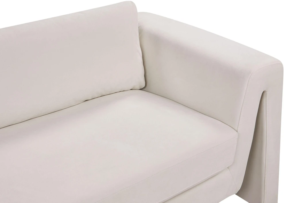 Beliani 3 vietų sofa MAUNU veliūrinė šviesiai smėlio spalvos