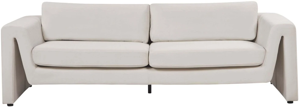 Beliani 3 vietų sofa MAUNU veliūrinė šviesiai smėlio spalvos