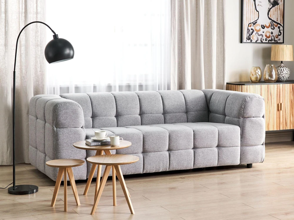 Beliani 3 vietų sofa MULLOLA šviesiai pilka