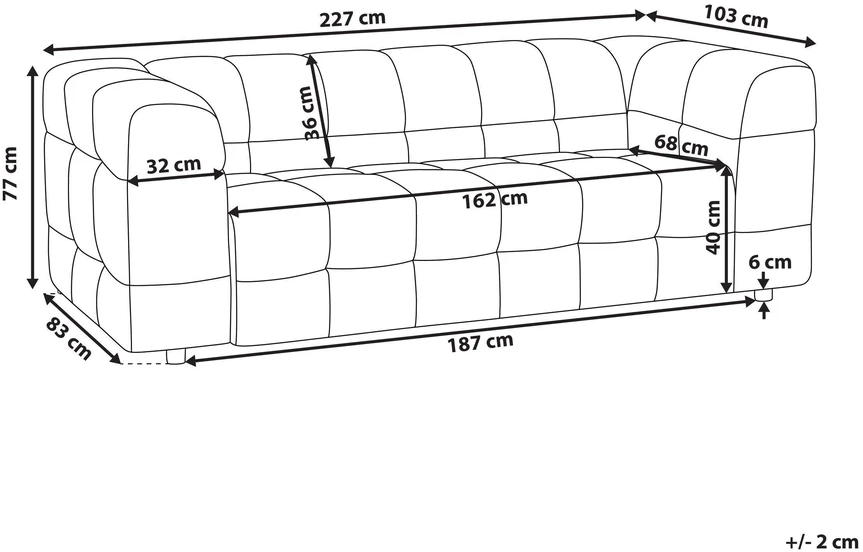 Beliani 3 vietų sofa MULLOLA šviesiai pilka