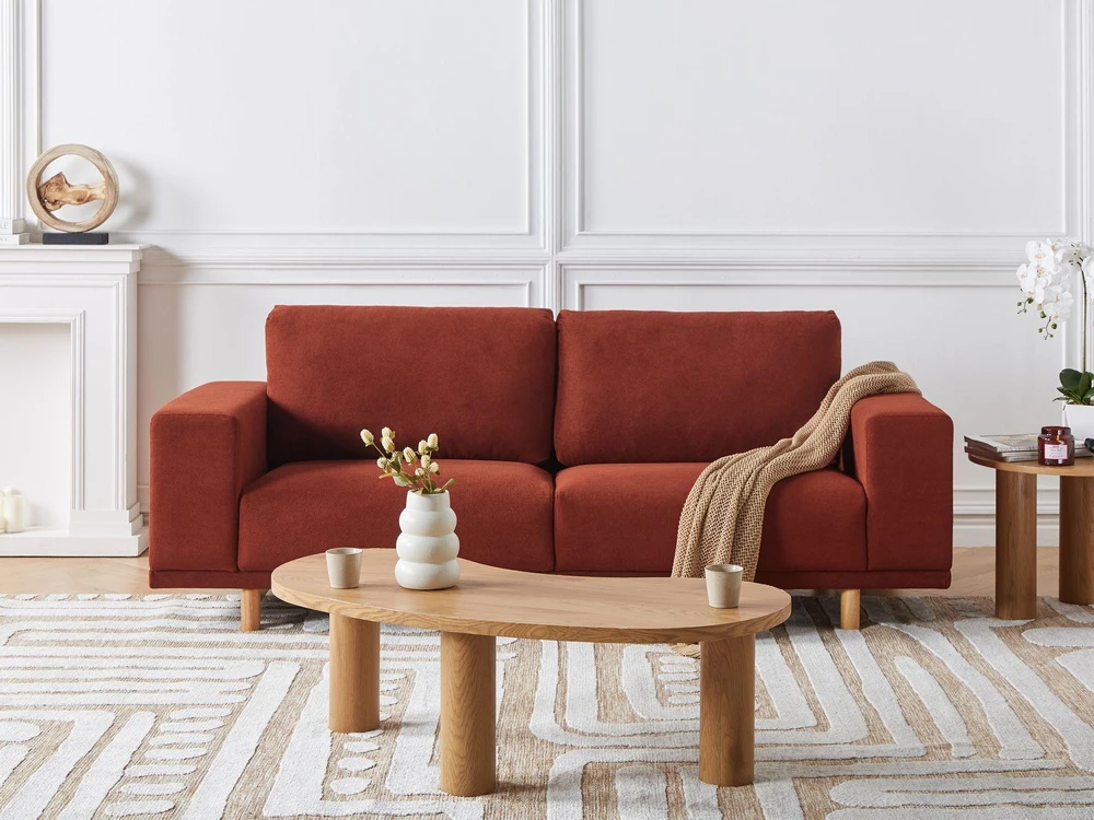 Beliani 3 vietų sofa NIVALA raudona