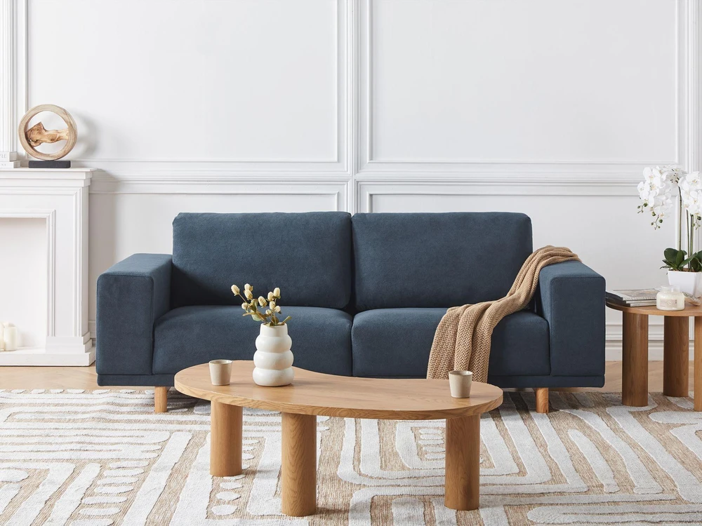 Beliani 3 vietų sofa NIVALA tamsiai mėlyna