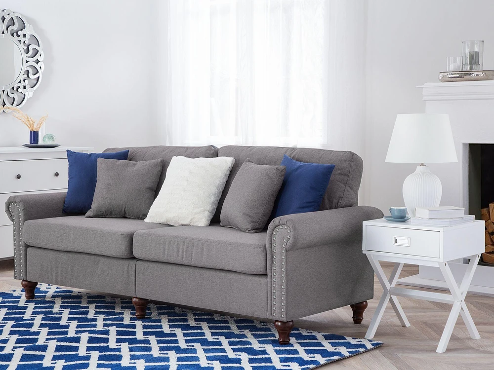 Beliani 3 vietų sofa OTRA šviesiai pilka