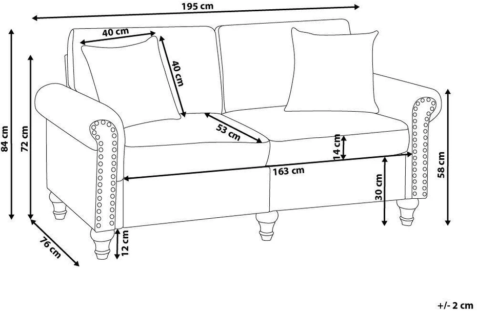 Beliani 3 vietų sofa OTRA šviesiai pilka