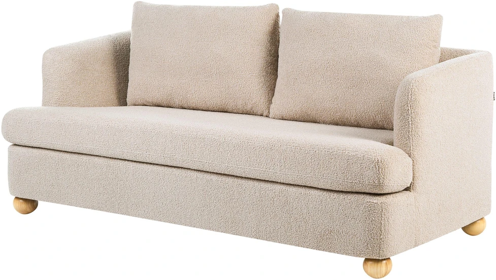 Beliani 3 vietų sofa RATTVIK Boucle smėlio spalvos