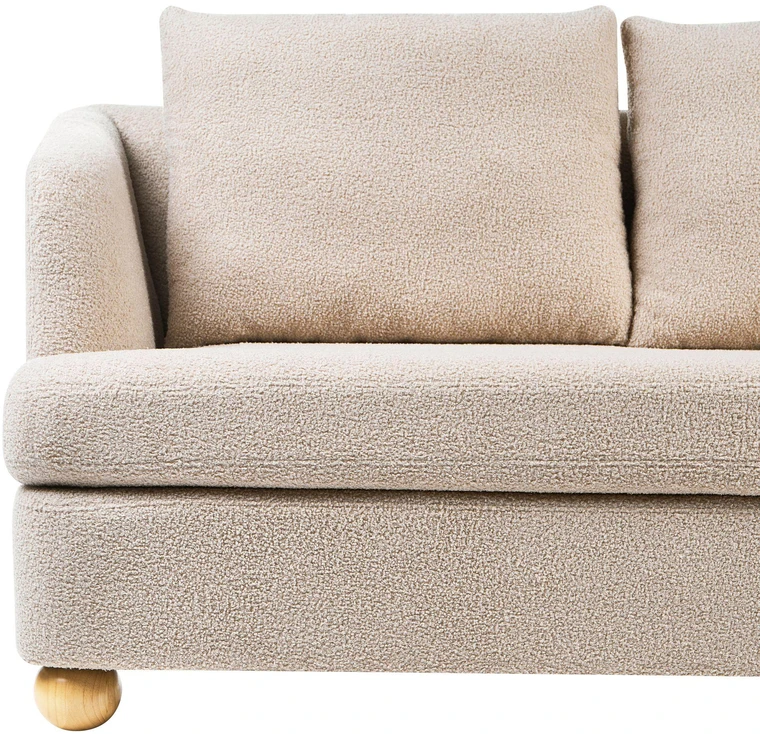 Beliani 3 vietų sofa RATTVIK Boucle smėlio spalvos