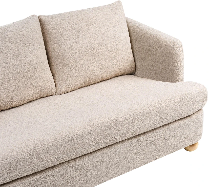Beliani 3 vietų sofa RATTVIK Boucle smėlio spalvos