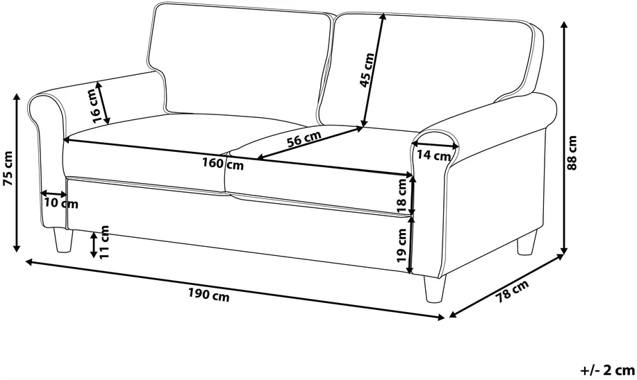Beliani 3 vietų sofa RONNEBY smėlio spalvos
