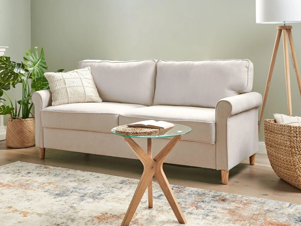 Beliani 3 vietų sofa RONNEBY smėlio spalvos