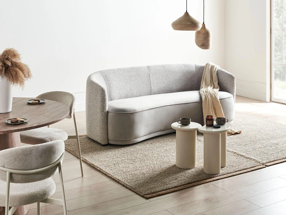 Beliani 3 vietų sofa ROSET pilka