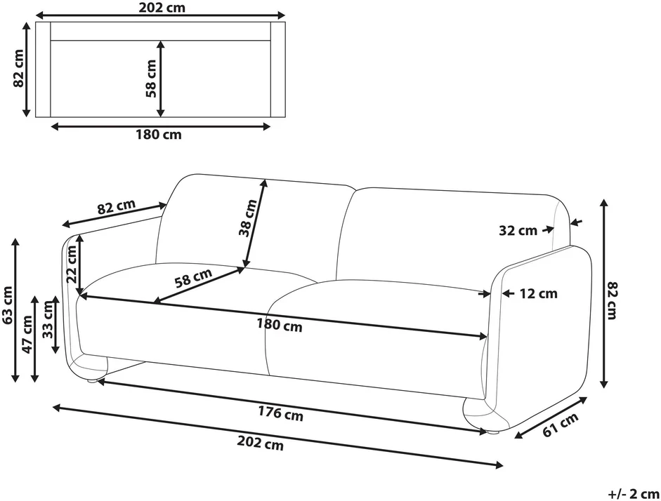 Beliani 3 vietų sofa SALAND balta