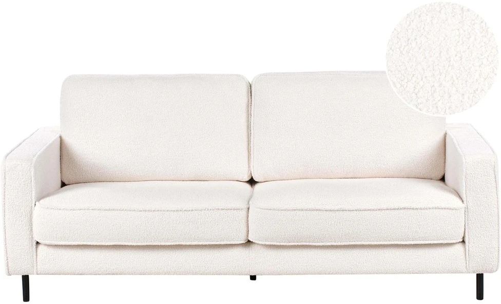 Beliani 3 vietų sofa SAVALEN Boucle balta