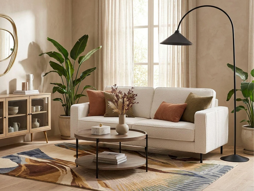 Beliani 3 vietų sofa SAVALEN Boucle balta