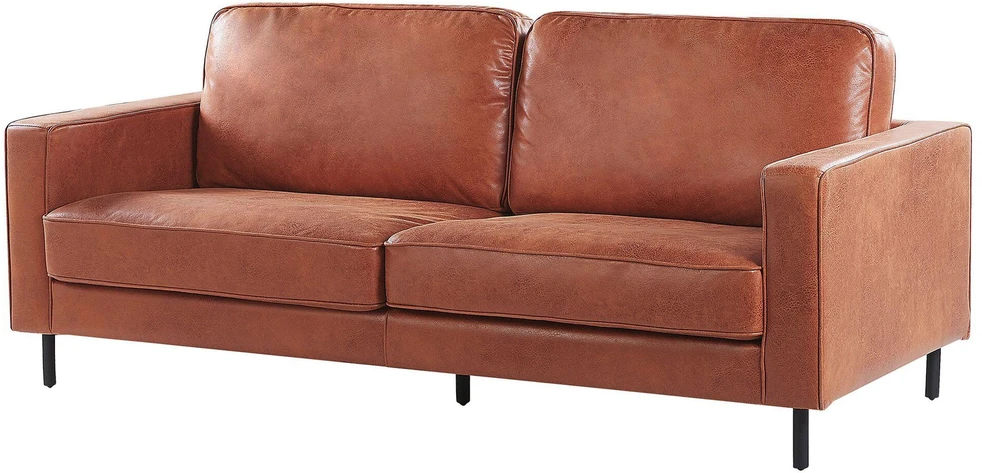 Beliani 3 vietų sofa SAVALEN ekologiška oda, auksinė ruda