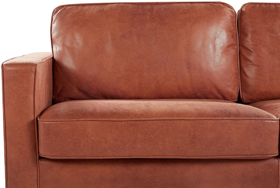 Beliani 3 vietų sofa SAVALEN ekologiška oda, auksinė ruda