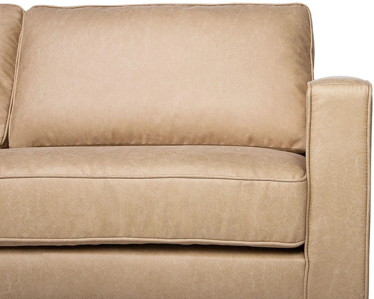 Beliani 3 vietų sofa SAVALEN iš dirbtinės odos, smėlio spalvos
