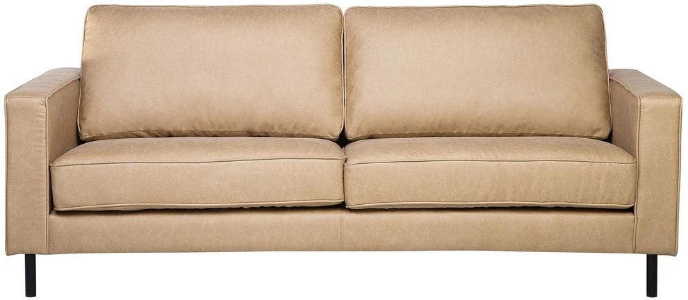Beliani 3 vietų sofa SAVALEN iš dirbtinės odos, smėlio spalvos
