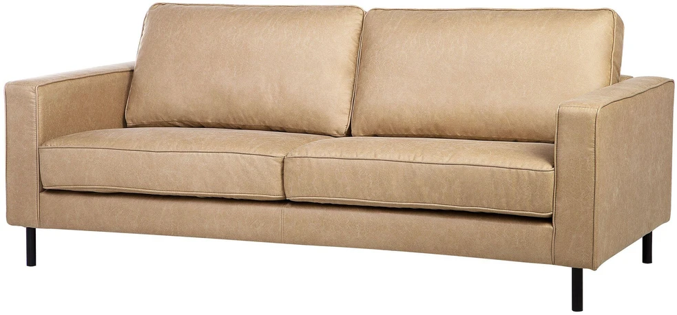 Beliani 3 vietų sofa SAVALEN iš dirbtinės odos, smėlio spalvos
