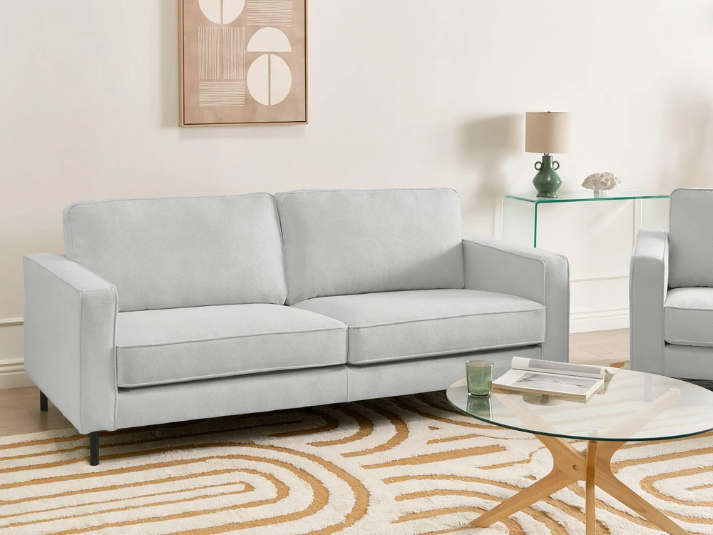 Beliani 3 vietų sofa SAVALEN šviesiai pilka