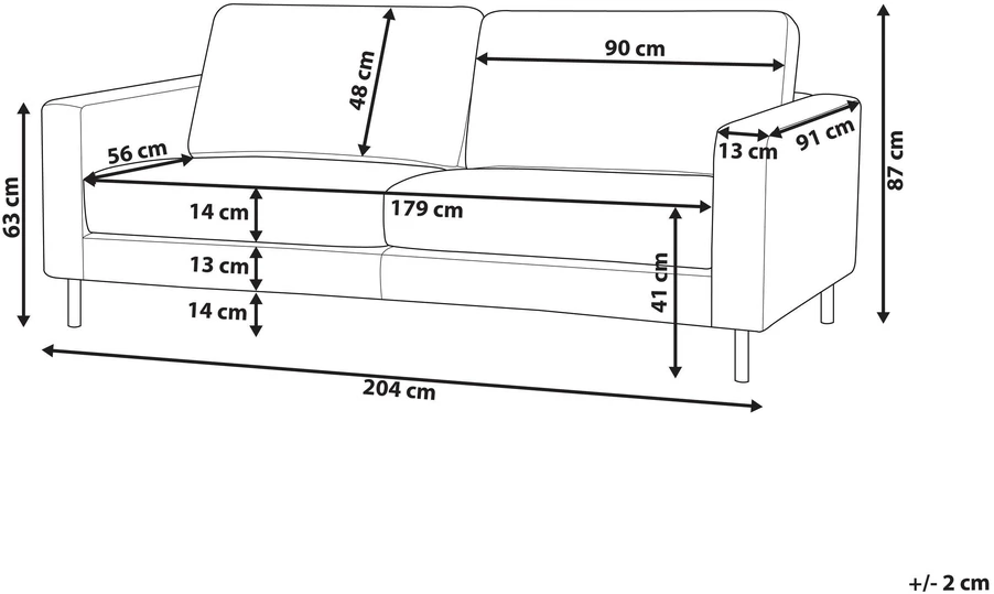 Beliani 3 vietų sofa SAVALEN šviesiai pilka
