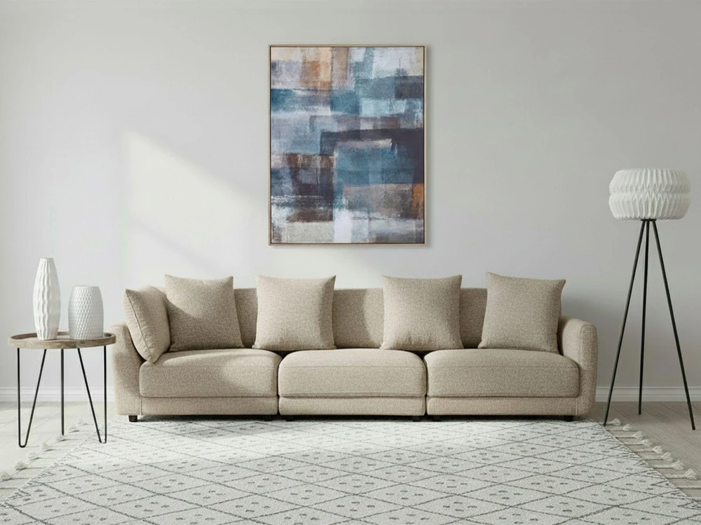 Beliani 3 vietų sofa SIGTUNA, smėlio spalvos