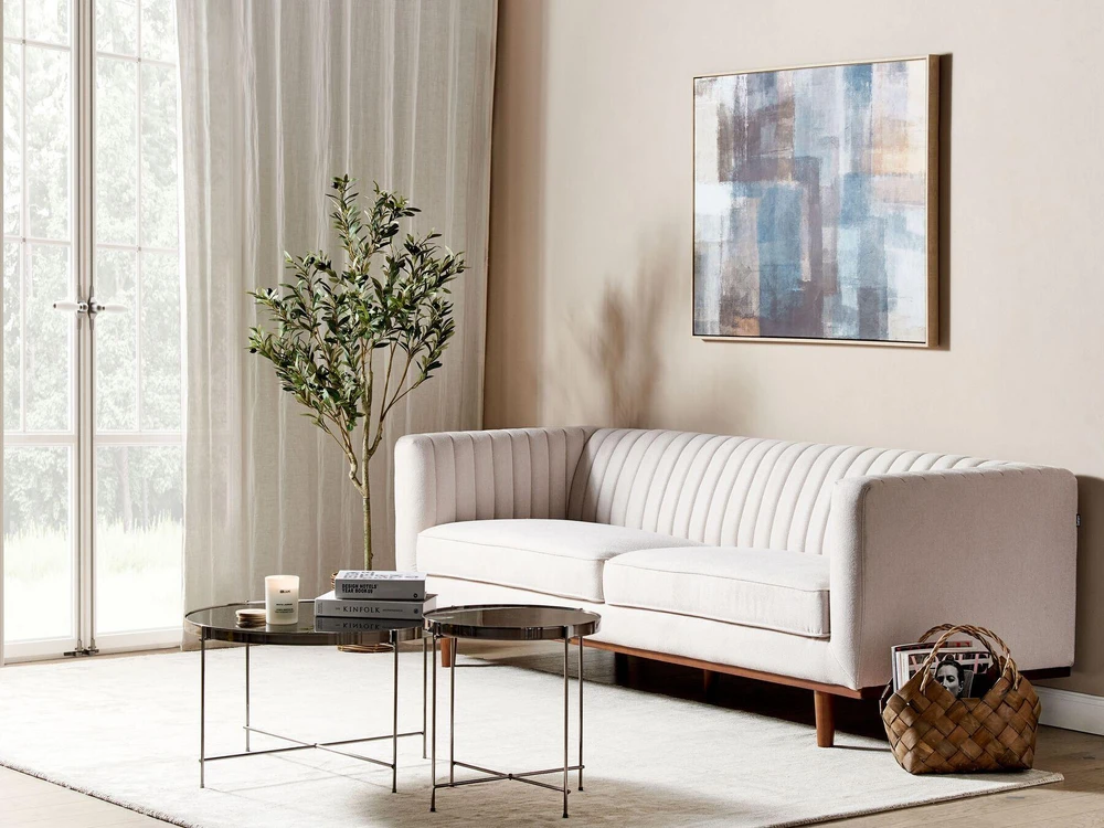 Beliani 3 vietų sofa SKAULE, smėlio spalvos