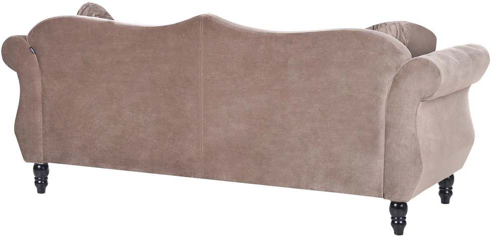 Beliani 3 vietų sofa SKIEN, aksominė, smėlio pilkos spalvos