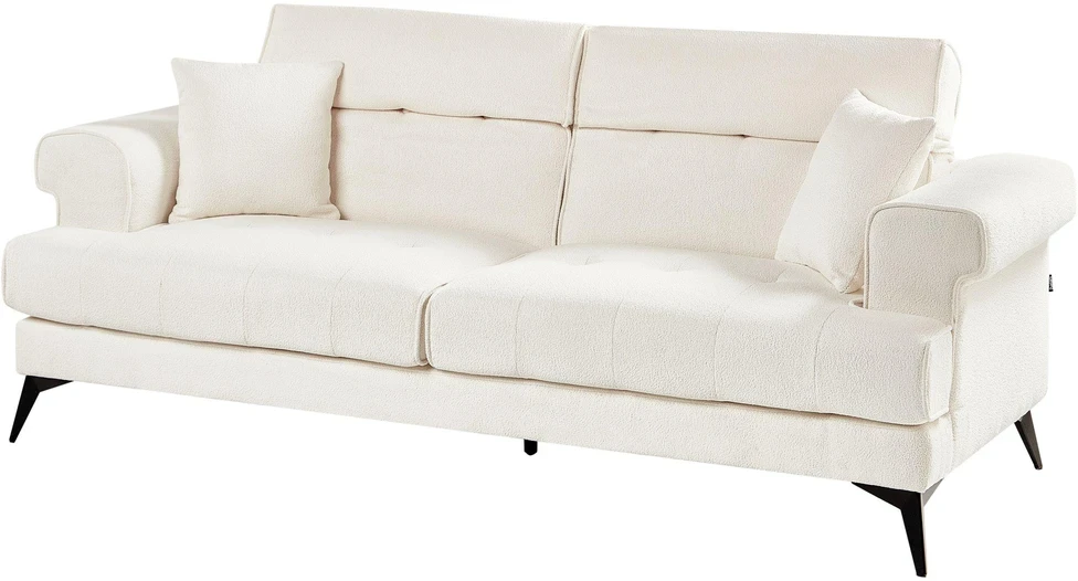 Beliani 3 vietų sofa SKIVE Boucle balta