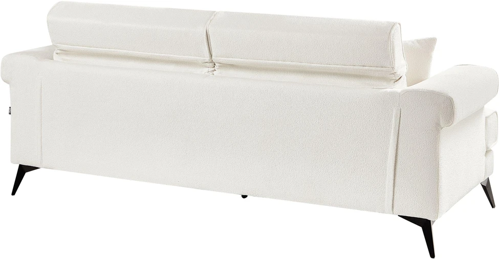 Beliani 3 vietų sofa SKIVE Boucle balta