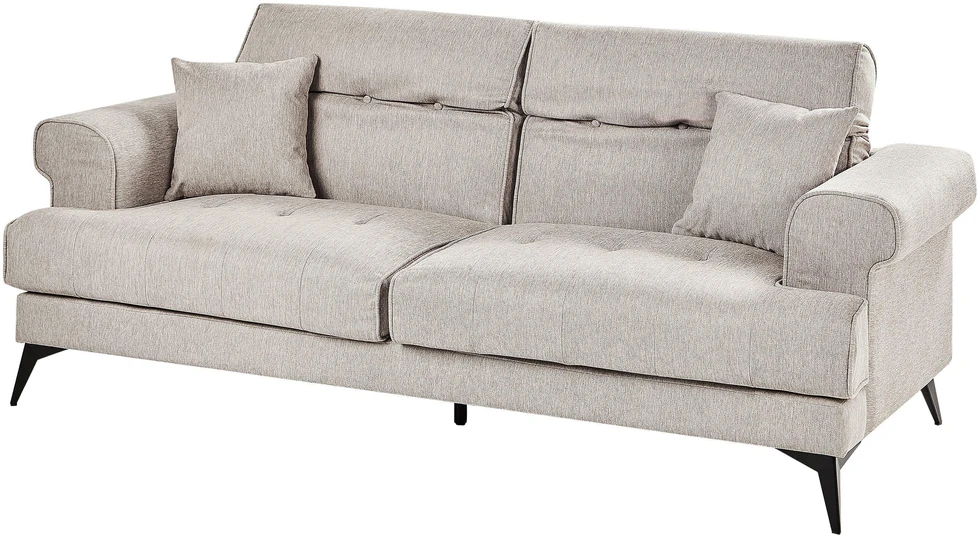 Beliani 3 vietų sofa SKIVE smėlio pilkos spalvos