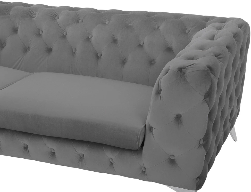 Beliani 3 vietų sofa SOTRA aksominė pilka