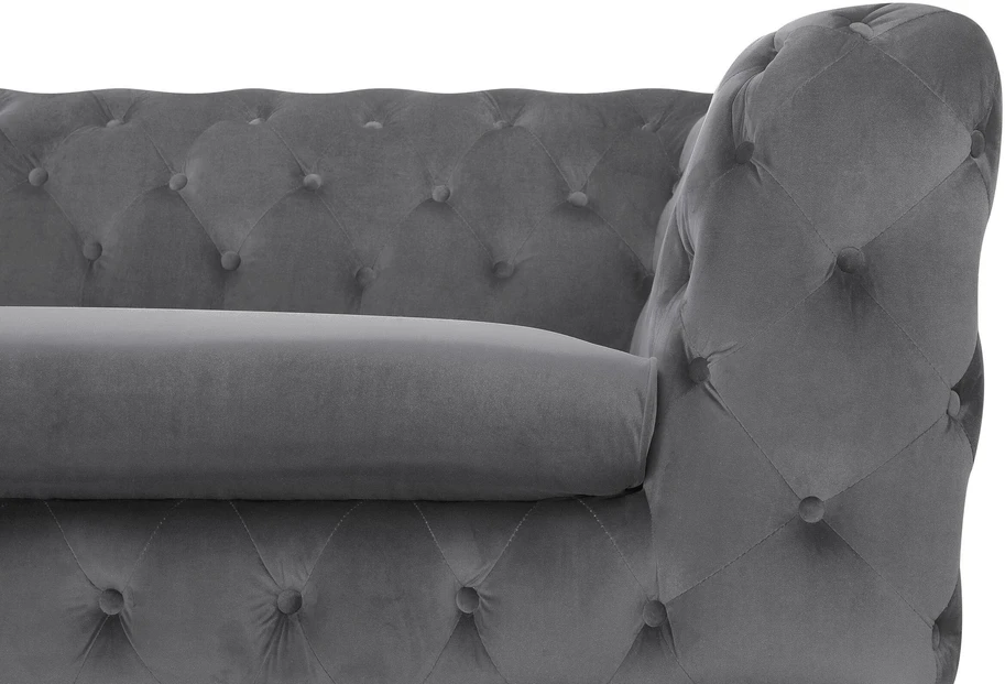 Beliani 3 vietų sofa SOTRA aksominė pilka