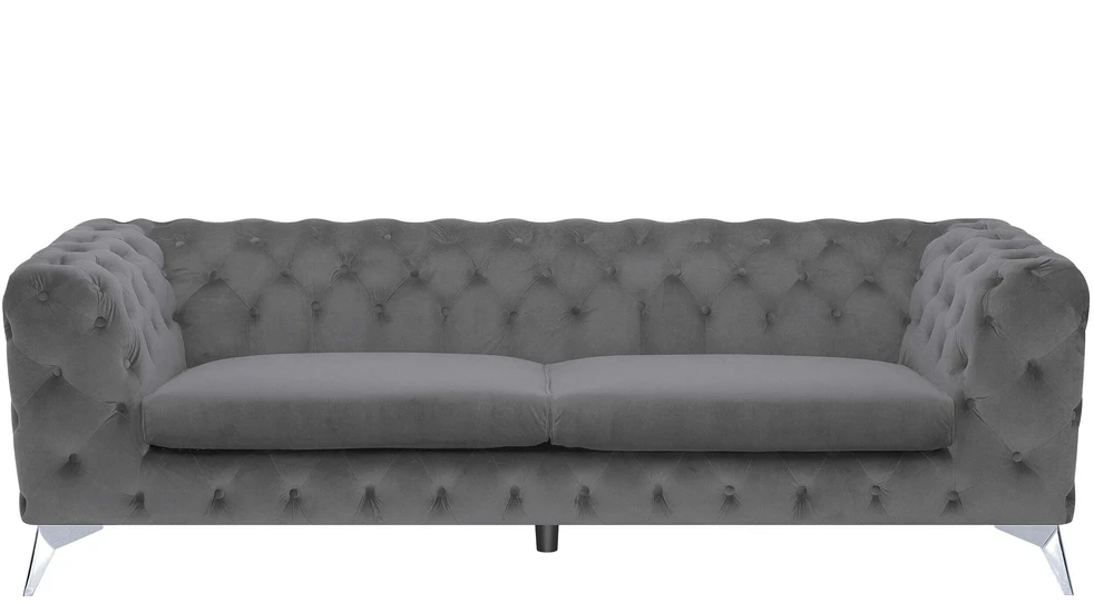 Beliani 3 vietų sofa SOTRA aksominė pilka