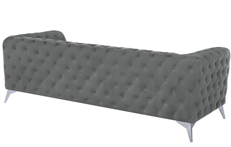 Beliani 3 vietų sofa SOTRA aksominė pilka