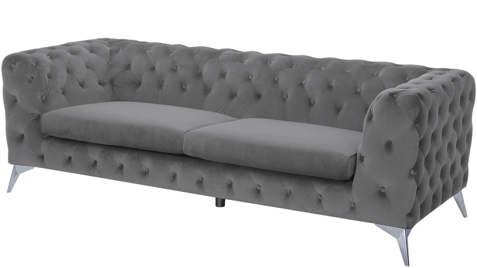 Beliani 3 vietų sofa SOTRA aksominė pilka