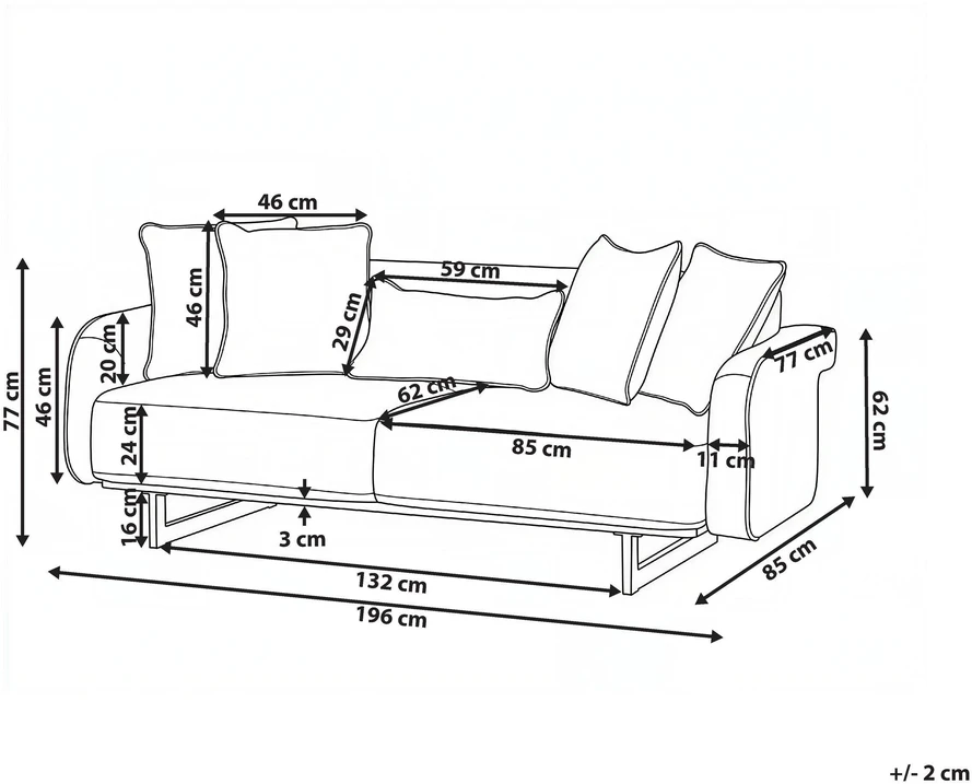 Beliani 3 vietų sofa SVANEK, balta
