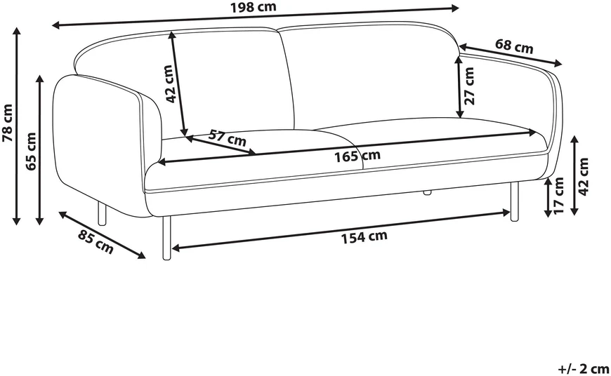 Beliani 3 vietų sofa TONSBERG šviesiai pilka
