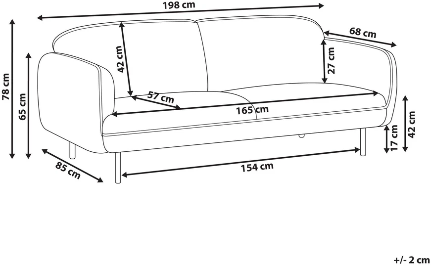Beliani 3 vietų sofa TONSBERG šviesiai smėlio spalvos