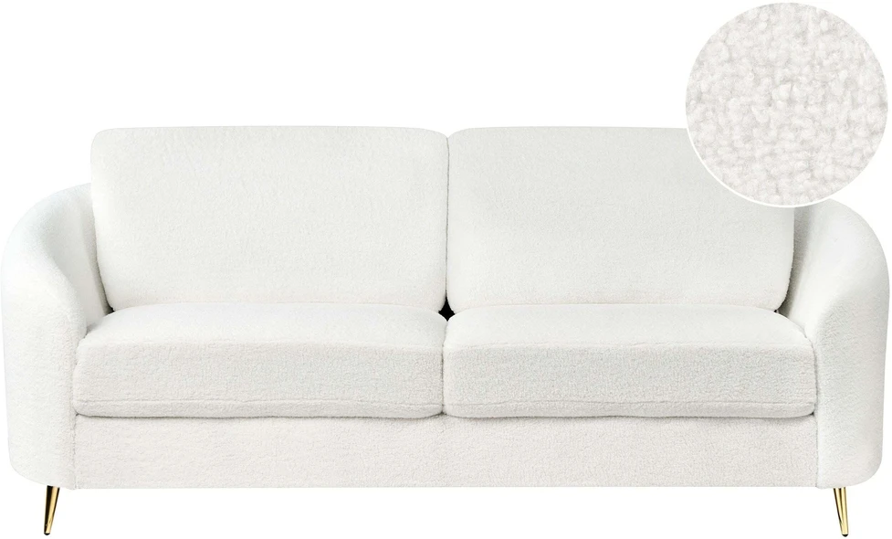 Beliani 3 vietų sofa TROSA Boucle balta