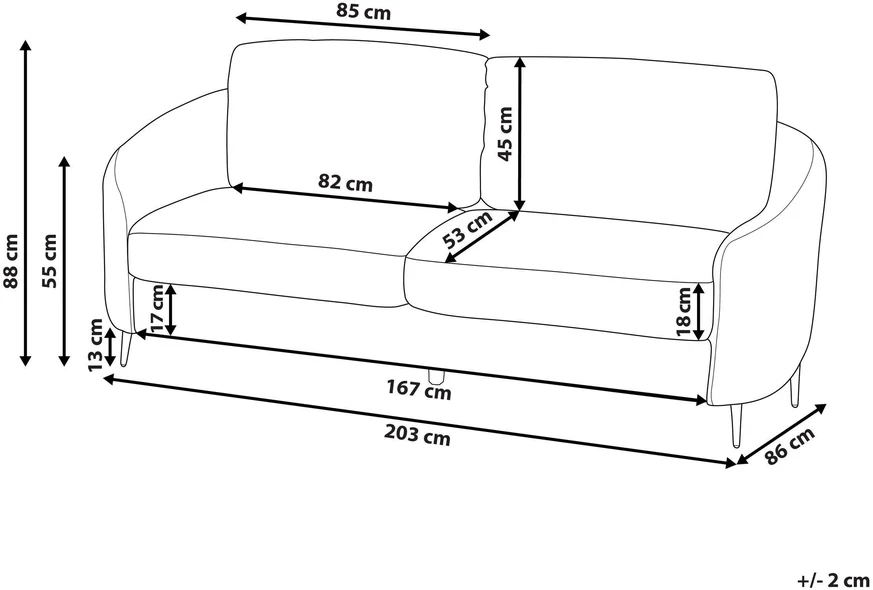 Beliani 3 vietų sofa TROSA Boucle balta