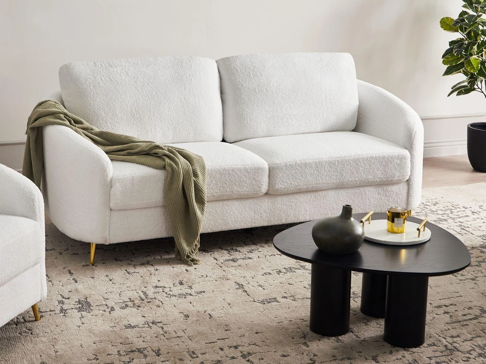 Beliani 3 vietų sofa TROSA Boucle balta