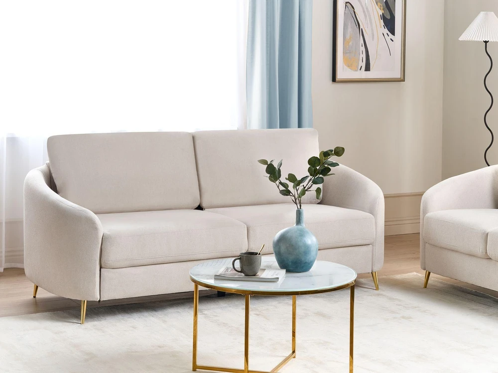 Beliani 3 vietų sofa TROSA, smėlio spalvos