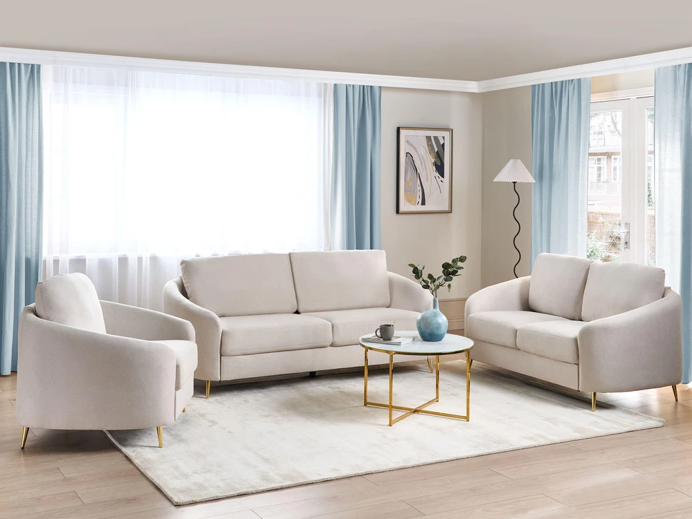 Beliani 3 vietų sofa TROSA, smėlio spalvos