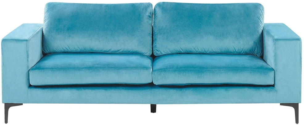 Beliani 3 vietų sofa VADSTENA, veliūras, žydra