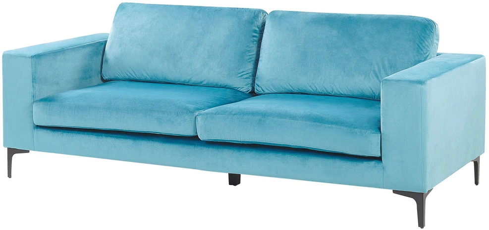 Beliani 3 vietų sofa VADSTENA, veliūras, žydra