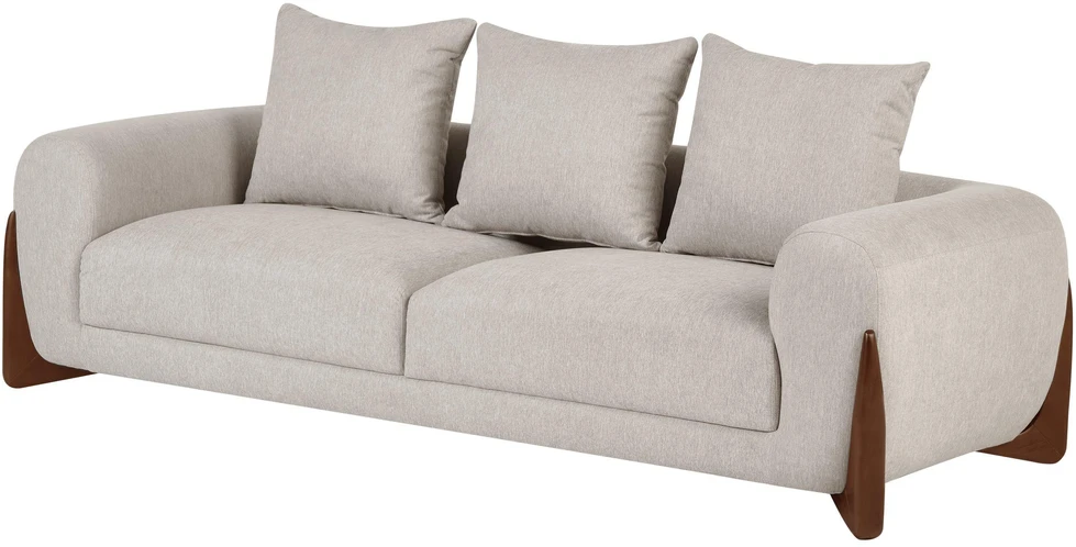 Beliani 3 vietų sofa VINLIDEN, smėlio ir rudos spalvos