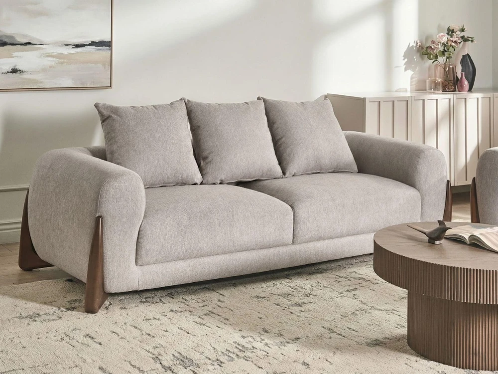 Beliani 3 vietų sofa VINLIDEN, smėlio ir rudos spalvos
