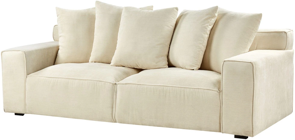 Beliani 3 vietų sofa VISKAN Velvetinis šviesiai smėlio spalvos